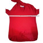 Sparrow Women’s Red Waffle Knit Hooded Henley Long Sleeve shirt Sz S Red Photo 4