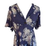 Free People  | Blue Hawaii Washed Blue Print Short Sleeve Mini Dress Size Large Photo 4