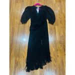 MAGDA BUTRYM Wels Black Asymmetric Layered Fringed Silk Photo 8