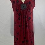 Apt. 9 Floral Maroon and Black Midi Dress Size XL NWT Photo 0