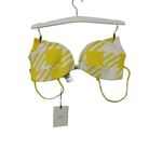 ONIA  Yellow Honey Houndstooth Johanna Bikini Bra Top Women's Large New $95 Photo 1