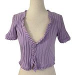 ZARA  Purple Short Sleeve Stretch Crop Top Women's Size Small | 16-14 Photo 0