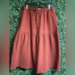 Madewell  - Diamond Jacquard Drawstring Midi Skirt W/ Pockets | Rust - Large -New Photo 4