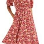 Draper James  Floral Print Faux Wrap Smocked Dress XS Photo 1