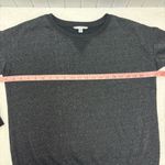 American Eagle  Outfitters Black Metallic Pullover Top Long Sleeve Slit‎ Sides M Photo 5