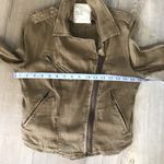 Free People  Tan Utility Jacket Asymmetrical Design Photo 3