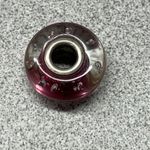 Unique Chamelia Stamped 925 Sterling Silver Purple Murano Glass Bead Charm Photo 3