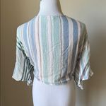 Hummingbird  striped tie-front crop top. Photo 4