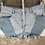 SO Goods For Life Patchwork Denim Shorts Juniors' 11/30W Shortie Blue Y2K Frayed Size undefined Photo 4