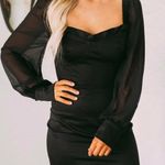 These Three Boutique Black Finley Sheer Sleeve Dress  Photo 0