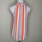 Staccato Gauze Striped Sleeveless Blouse High Neck Sz Medium Photo 1