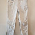 Denizen from Levi's Denizen By LEVI'S  JEANS Boyfriend White Destroyed SIZE 5 raw hem cropped Photo 0