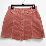 Hot Kiss Y2K Mini Skirt. Corduroy. Pink/Rose Button front. Women’s / Juniors Photo 0