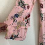 Pink Floral Long Sleeve Ruffle Wrap Dress S Photo 3