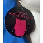 No Boundaries NEW  Feeling Beachy Blue One Piece Cheeky High Leg Swimsuit Size S Photo 6