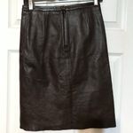 BCBGMAXAZRIA Brown Leather Skirt Photo 1