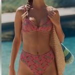 Farm Rio  smocked bikini bathing suit high rise push-up seasheel small new Photo 0