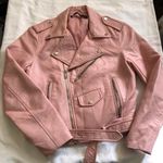 ZARA Pink faux leather jacket silver hardware belted. #Fairygrunge  #biker #skater Photo 1