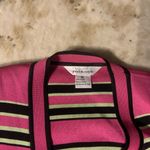 Misook Exclusively  pink black striped pocket knit cardigan sweater fall casual Photo 1