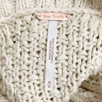 Free People  Driftwood Cable Knit Polo in Ivory Size Medium M Fisherman Oversized Photo 12