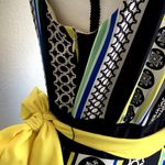 Eliza J  Geometric Scarf Print Sleeveless Maxi Dress in Blue/Yellow Photo 6