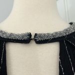 Chelsea and Violet  Small Black, Silver Beaded Keyhole Neckline Long Sleeve Dress Photo 10
