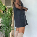 GRACE LILLY Faith Washed Denim Overall Dress Black Size L Photo 2