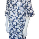 Ronni Nicole Charming Blue & White Floral Print Dress with Bell Sleeves (M) Photo 0