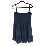 Quince  Womens Chiffon Smocked Sleeveless Mini Dress Navy Blue XL Photo 3
