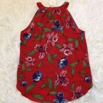 C&E  Women’s floral tassel red Bohemian Tunic halter top size Medium Photo 7