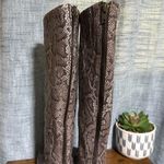 Born Brown Python Snakeskin Audriana Tall Heeled Boot Suede Fall Mobwife Sz 7.5M Photo 5