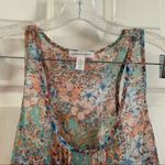 Ambiance Apparel Multicolor Floral Sheer Tank M Photo 2