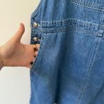 Original TY Wear Denim Jean Overall Dress Mini Frayed Hem Women's Size M Blue Photo 3