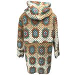 Italian Women's Granny Square Multicolor Floral Hooded Button Coat Jacket Sz S Photo 1