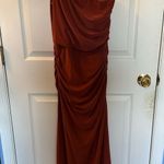 One shoulder bridesmaid dress Brown Size 6 Photo 0