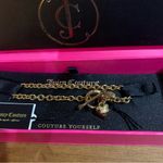 Juicy Couture  Gold Small Puffy Heart Charm B-Chain Toggle Closure Bracelet Photo 1
