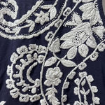 Lucky Brand  Navy Blue Embroidered Tank Top Small Photo 4