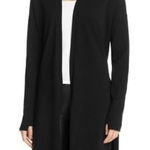 DKNY  Rib Knit Long Open Black Cardigan Duster XL Oversized Minimalist Cozy Sleek Photo 0