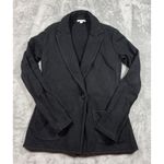 James Perse  Standard Black Cotton‎ Knit Shawl Collar BlazerJacket Womens Medium Photo 2