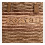 Coach NWT  Straw and smooth leather City Tote Bag CBG87 Im/Honey Brown Photo 8