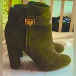 TOPSHOP honey buckle boots $89 6.5 holiday boho fur lined green gold casual fall Photo 0