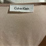Calvin Klein  Pale Blush Shimmery‎ Half Front Zip Long Sleeve Blouse Size Large Photo 5