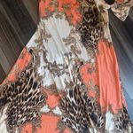 Venus Orange and Beige Patterned Dress Photo 10