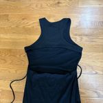 Princess Polly  Black Ribbed Sleeveless Maxi Dress Side Tie EU 40 US 8 Photo 2