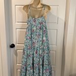 Lulus  Bliss Abound Light Blue Floral Print Tiered Midi Dress size M Photo 10