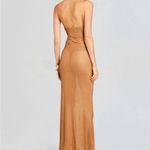 Retrofete shilo embellished silk Tan Evening Gown dress NEW Size M Photo 1