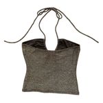 Reformation NWT Anders Knit Top Halter Top Gold Sparkle XS Photo 2