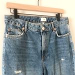 River Island Distressed Straight Leg Jeans in Medium Wash - Size UK 12 or US 8 Photo 1