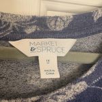 Market & Spruce Navy Floral Top 1X 3/4 Sleeve Soft Stretch Knit Casual Everyday Photo 4