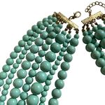 Multi Strand Necklace Layer Beads Mint Blue 7 Rows Pearls u Green Photo 4
